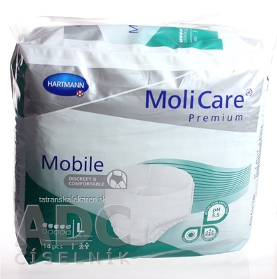 MoliCare Premium Mobile 5 kvapiek L zelené, plienkové nohavičky naťahovacie, 1x14 ks