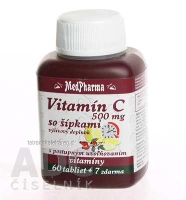 MedPharma VITAMÍN C 500MG so šípkami tbl (s postupným uvoľňovaním) 60+7 zadarmo (67 ks)