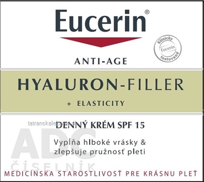 Eucerin HYALURON-FILLER+ELASTICITY denný krém SPF 15, 1x50 ml