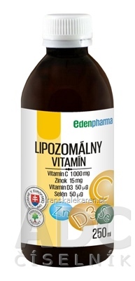 EDENPharma LIPOZOMÁLNY VITAMÍN C + Zn + D3 + Se perorálny roztok 1x250 ml