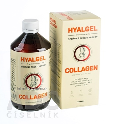 HYALGEL COLLAGEN tekutý prípravok s pomarančovou príchuťou 1x500 ml