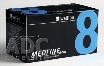 Wellion MEDFINE plus Penneedles 8 mm ihla na aplikáciu inzulínu pomocou pera 1x100 ks