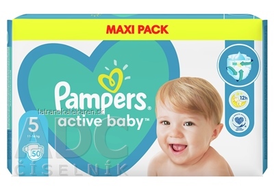 PAMPERS Active baby MP 5 detské plienky jednorazové (11-16 kg) 1x50 ks