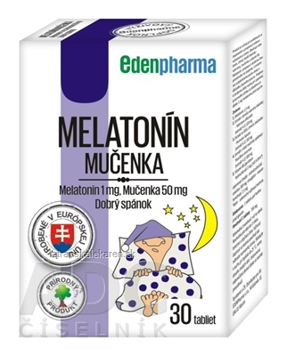 EDENPharma MELATONÍN 1 mg, MUČENKA tbl (inov.2021) 1x30 ks