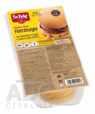 Schär ŽEMLE HAMBURGER bezgluténové (bezlepkové) 4x75 g (300 g)