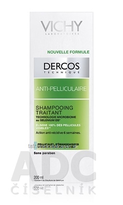 VICHY DERCOS ANTI-PELLICULAIRE Šampón proti mastným lupinám, normálne vlasy (M0363600) 1x200 ml