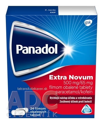 Panadol Extra Novum tbl flm 500 mg/65 mg (blis.PVC/Al+Al/PET fólia) 1x24 ks