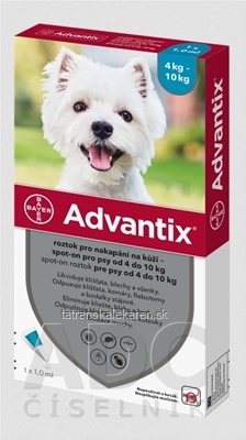 Advantix Spot-on pre psy od 4 do 10 kg (1 pipeta) 1x1 ml