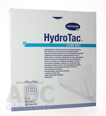 HydroTac Comfort - krytie na rany penové hydropol. impregnované gélom, samolepiace (12,5x12,5 cm) 1x10 ks