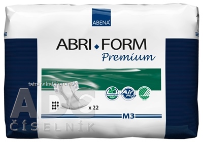 ABENA ABRI FORM Premium M3 plienkové nohavičky priedušné, boky 70-110 cm, savosť 2900 ml, 1x22 ks
