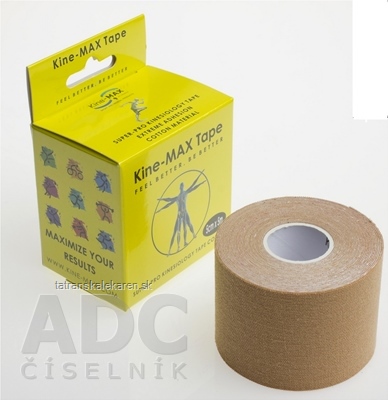Kine-MAX Super-Pro Cotton Kinesiology Tape béžová tejpovacia páska 5cm x 5m, 1x1 ks