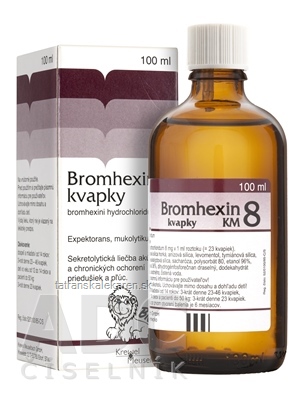 BROMHEXIN 8-KVAPKY KM sol por (liek.skl.hnedá) 1x100 ml