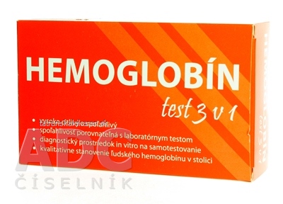 HEMOGLOBÍN TEST 3v1 na okultné krvácanie 1x3 ks