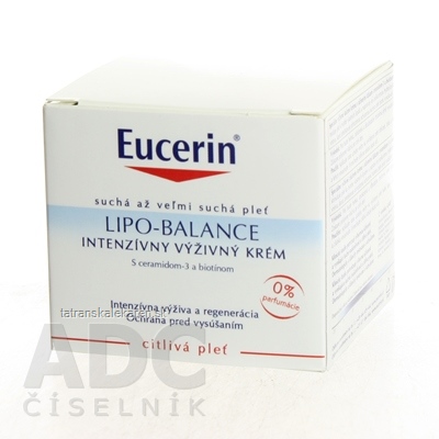 Eucerin LIPO BALANCE intenzívny výživný krém pre suchú a citlivú pokožku 1x50 ml
