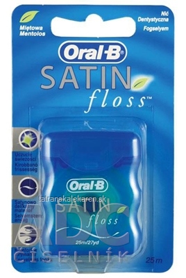 Oral-B SATIN floss ZUBNÁ NIŤ mentolová, 25 m, 1x1 ks