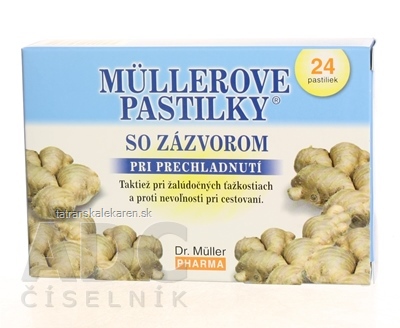 MÜLLEROVE PASTILKY SO ZÁZVOROM (zahriatie) 1x24 ks