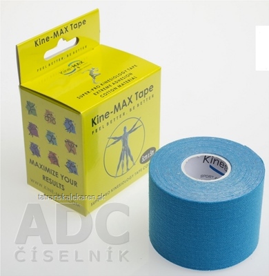 Kine-MAX Super-Pro Cotton Kinesiology Tape modrá tejpovacia páska 5cm x 5m, 1x1 ks