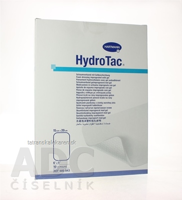 HydroTac - Krytie na rany penové hydropolymérové impregnované gélom (15x20 cm) 1x10 ks
