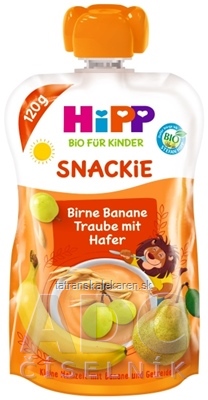 HiPP BIO KINDER Hruška Banán Biele hrozno Ovos kapsička (od 1. roku) ovocno-obilný príkrm 1x120 g