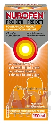 NUROFEN pre deti Pomaranč sus por (fľ.PET hnedá) 1x100 ml