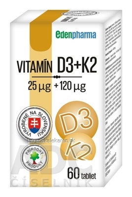 EDENPharma VITAMÍN D3 + K2 tbl 1x60 ks