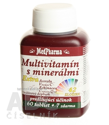 MedPharma MULTIVITAMIN S MINERÁL. EXTRA 42 ZLOŽIEK tbl 60+7 zadarmo (67 ks)