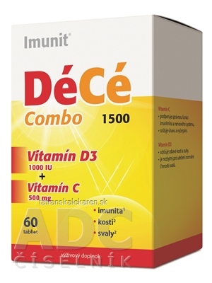 DéCé Combo 1500 - Imunit tbl (vitamín D3 1000 IU + vitamín C 500 mg) 1x60 ks