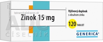 GENERICA Zinok 15 mg tbl 1x120 ks