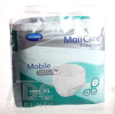 MoliCare Premium Mobile 5 kvapiek XL zelené, plienkové nohavičky naťahovacie, 1x14 ks