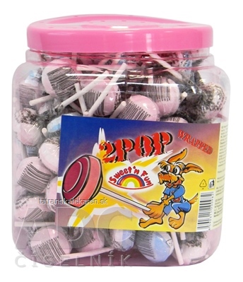 2POP Lízanka s hroznovým cukrom Swetn Fun, v plast.doze, 125 ks x 10 g (1250 g)
