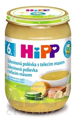 HiPP Polievka BIO Zeleninová s teľacím mäsom (od 6. mesiaca) 1x190 g