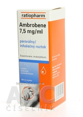 Ambrobene 7,5 mg/ml sol pin 750 mg (liek.) 1x100 ml