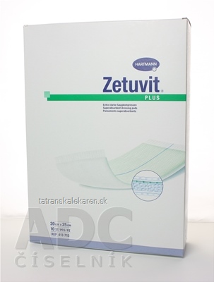 ZETUVIT Plus kompres nasiakavý sterilný (20x25 cm) 1x10 ks