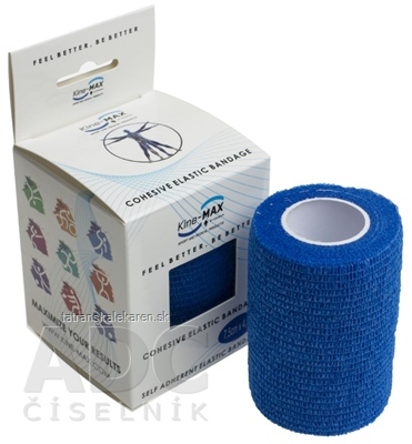 Kine-MAX Cohesive Elastic Bandage elastické samofixačné ovínadlo, 7,5cm x 4,5m, modré 1x1 ks