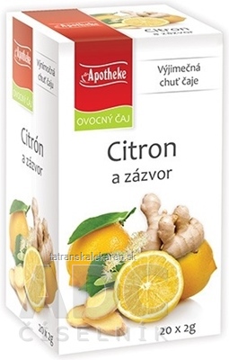 APOTHEKE PREMIER SELECTION ČAJ CITRÓN A ZÁZVOR 20x2 g (40 g)