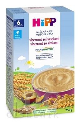 HiPP Mliečna KAŠA PRAEBIOTIK viaczrnná so slivkami (od 6. mesiaca) 1x250 g