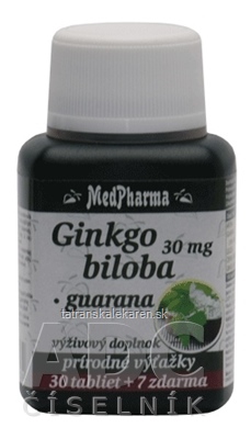 MedPharma GINKGO BILOBA + GUARANA tbl 30+7 zadarmo (37 ks)