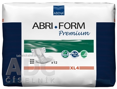 ABENA ABRI FORM Premium XL4 plienkové nohavičky priedušné, boky 110-170 cm, savosť 4000 ml, 1x12 ks