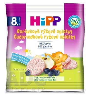 HiPP BIO OBLÁTKY Čučoriedkové ryžové (od 8. mesiaca) 1x30 g