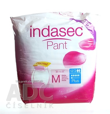 Indasec Pant Plus M plienkove nohavičky navliekacie, boky 80-110 cm, 1x12 ks