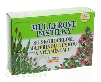 MÜLLEROVE PASTILKY SO SKOR. MAT. DÚŠKOU A VIT. C (pri kašli) 1x24 ks