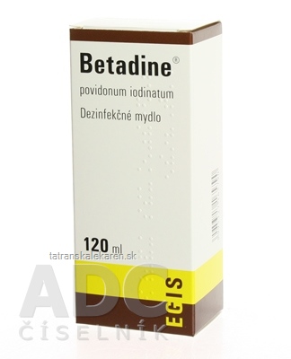 Betadine dezinfekčné mydlo 75 mg/ml sol der (fľ.plast.hnedá) 1x120 ml