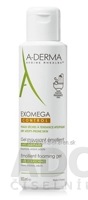 A-DERMA EXOMEGA CONTROL GEL MOUSSANT ÉMOLLIENT zvláčňujúci penivý gél 1x500 ml