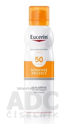Eucerin SUN SENSITIVE PROTECT SPF 50 sprej transparentný na opaľovanie DRY TOUCH 1x200 ml