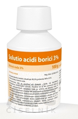 Solutio acidi borici 3% sol der (fľ.HDPE) 1x100 g