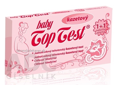 Baby Top Test tehotenský kazetový jednokrokový (1+1 zadarmo), 1x2 ks