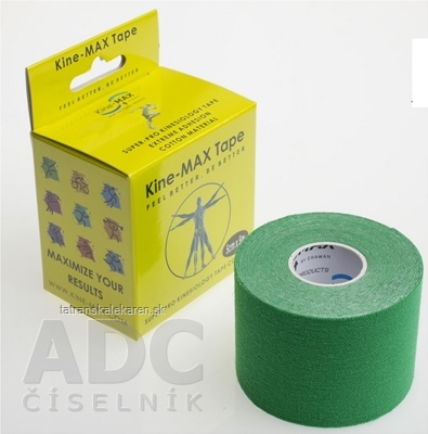 Kine-MAX Super-Pro Cotton Kinesiology Tape zelená tejpovacia páska 5cm x 5m, 1x1 ks