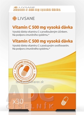 LIVSANE Vitamín C 500 mg vysoká dávka cps s postupným uvoľňovaním 1x30 ks