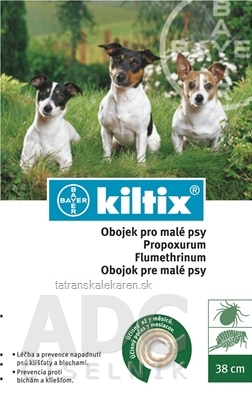 KILTIX obojok pre malé psy obvod 38 cm, antiparazitarny, 1x1 ks