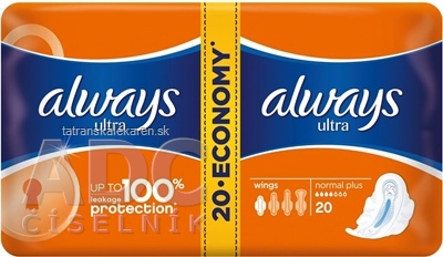 ALWAYS ULTRA NORMAL PLUS-DVOJBALENIE 20 hygienické vložky (economy) 1x20 ks